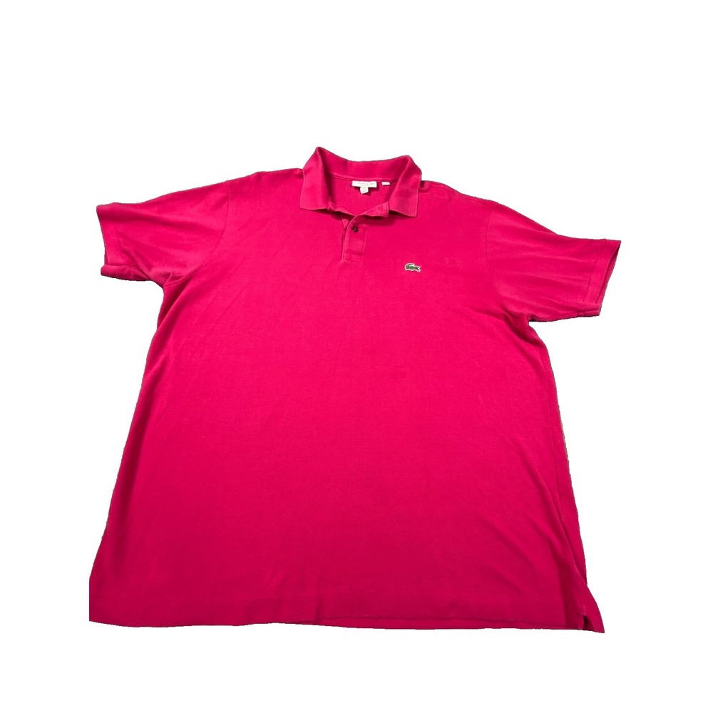 Lacoste Polo Shirt Mens 3XL Pink Classic Fit Short Sleeve Golf Logo Embroidery